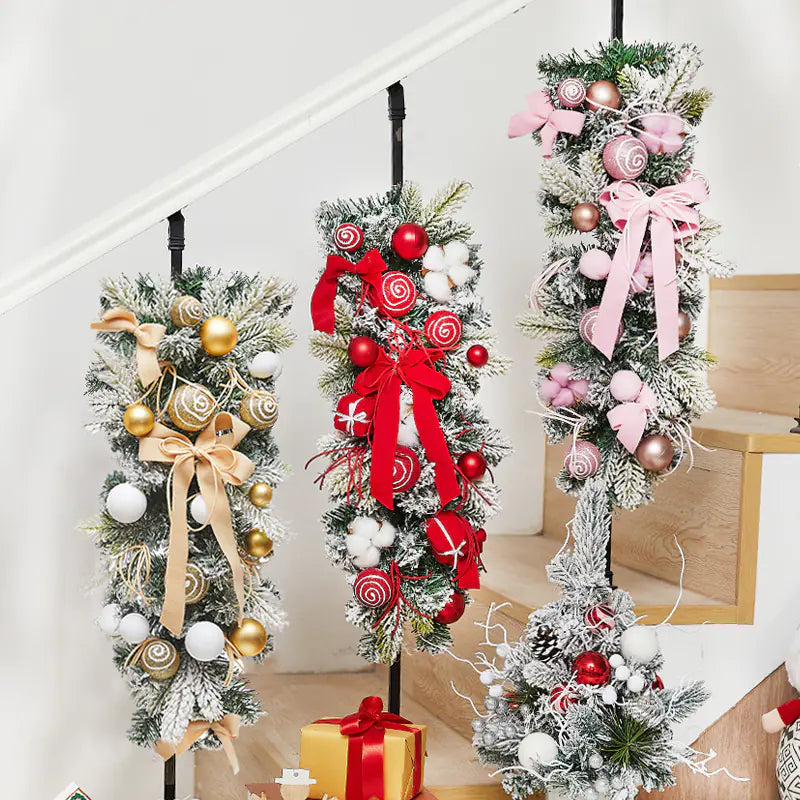 Christmas Decoration Rattan Plant with Bowknot