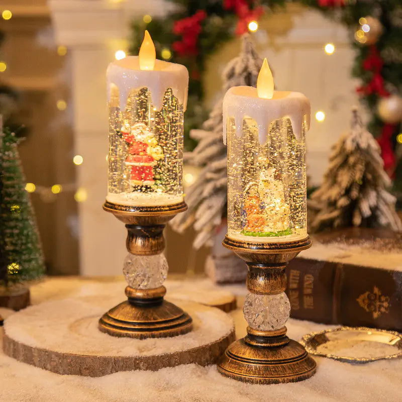 Christmas Candle Lights - Crystal Snowfall Decoration