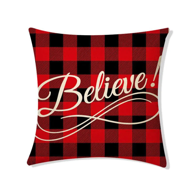 Christmas Linen Pillow Cover for Home Decoration